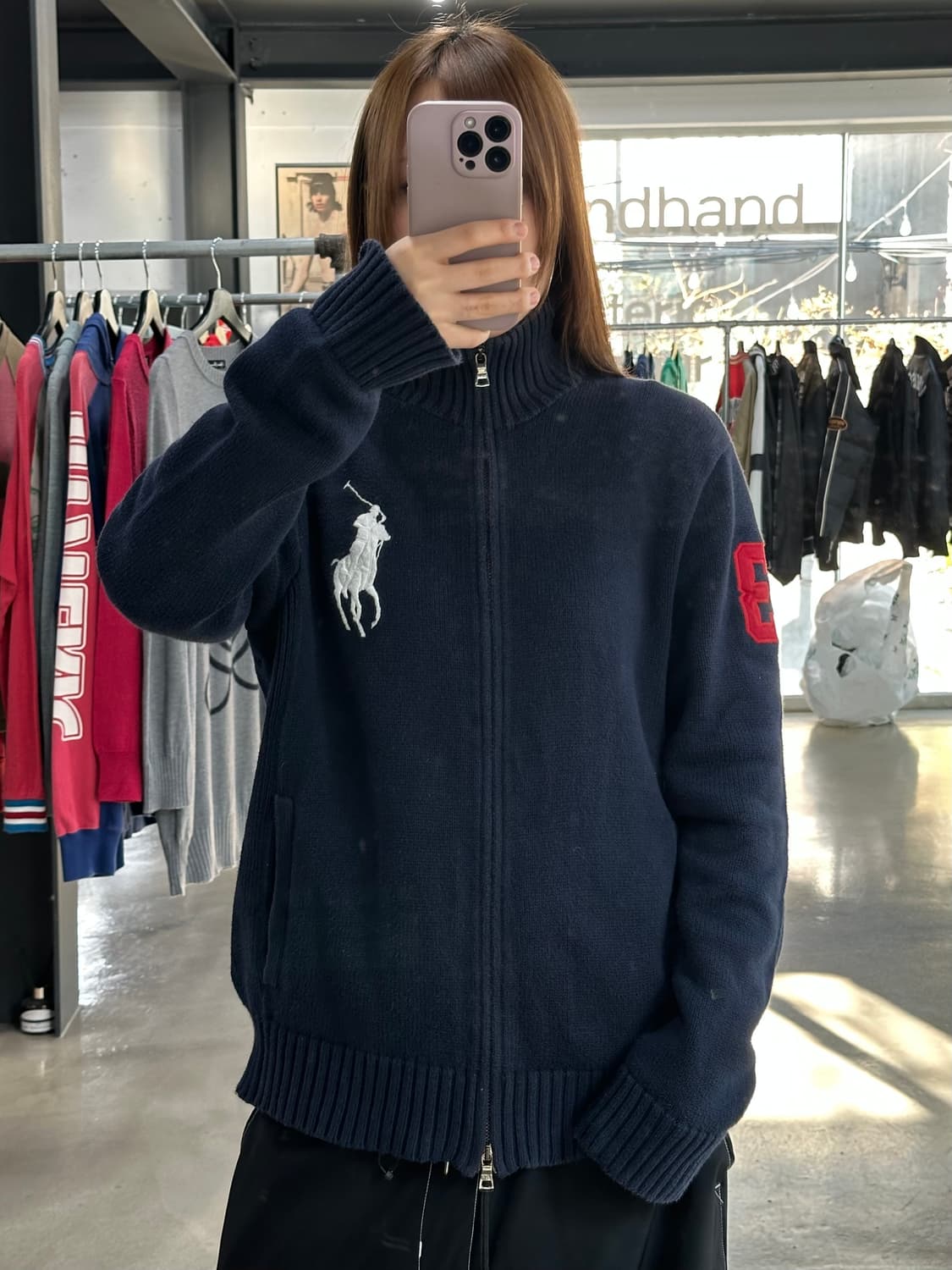 폴로랄프로렌 빅포니 넘버링 투웨이하이넥 램스울니트집업 상품이미지1