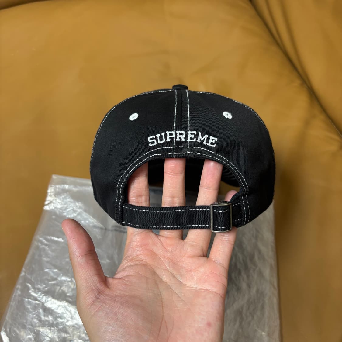 Supreme 슈프림 밀라노 스티치 블랙 6패널 볼캡 모자 (Black) 상품이미지7