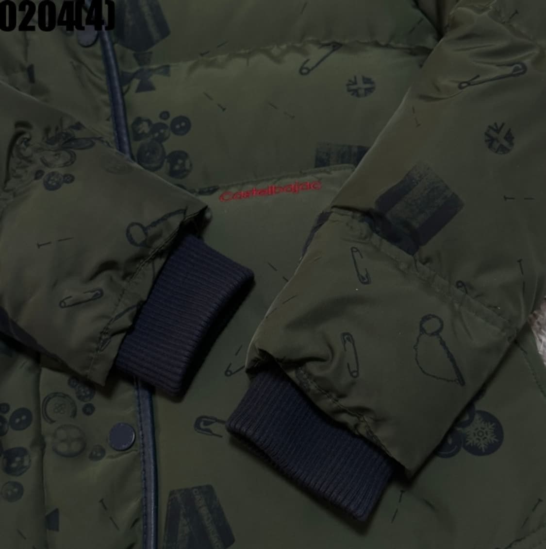 [85] 까스텔바작 여성 덕다운 패턴 카키 패딩 점퍼 0204(4) 상품이미지4
