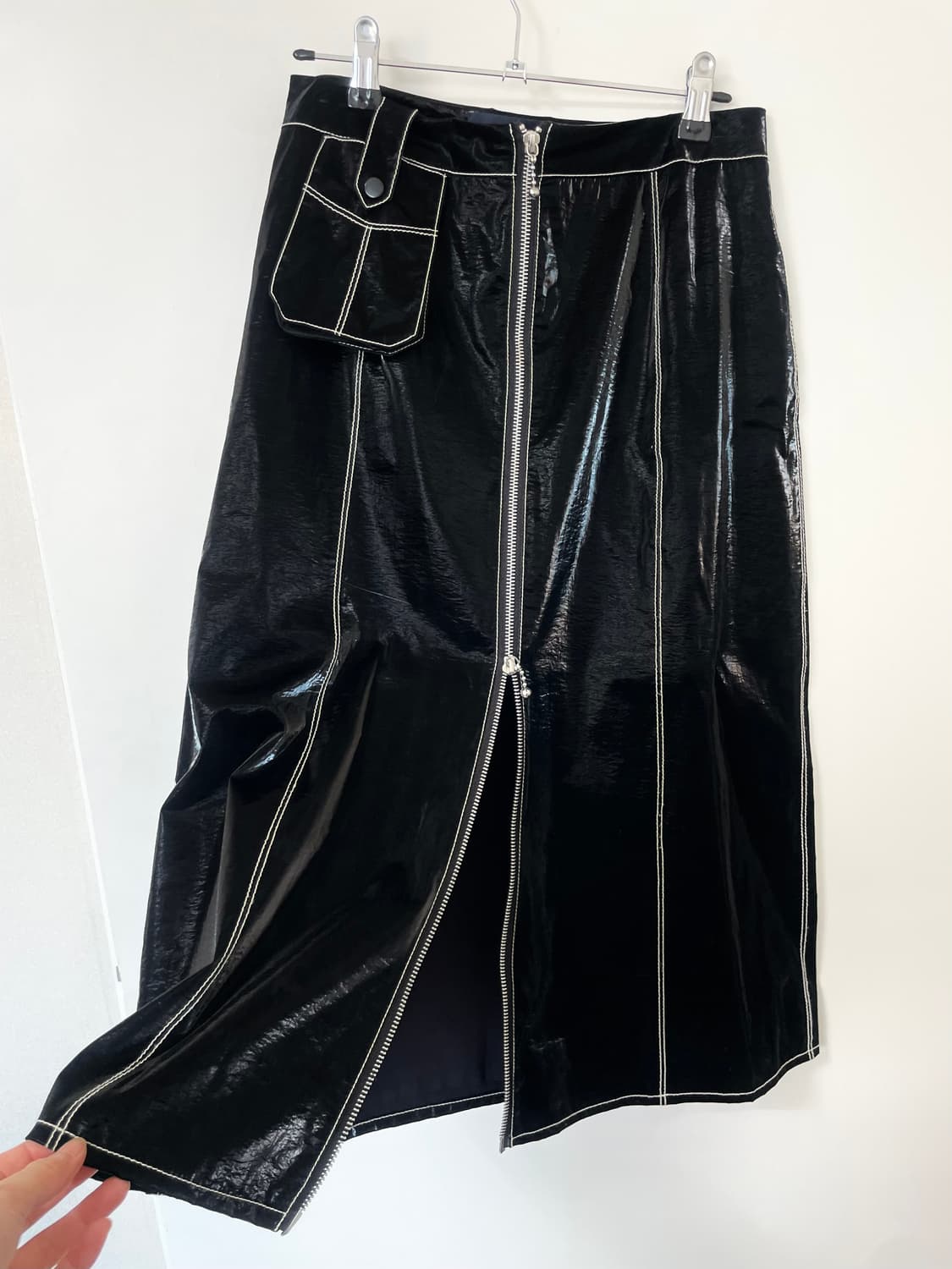 비건타이거 페이크 레더스커트 블랙 상품이미지2