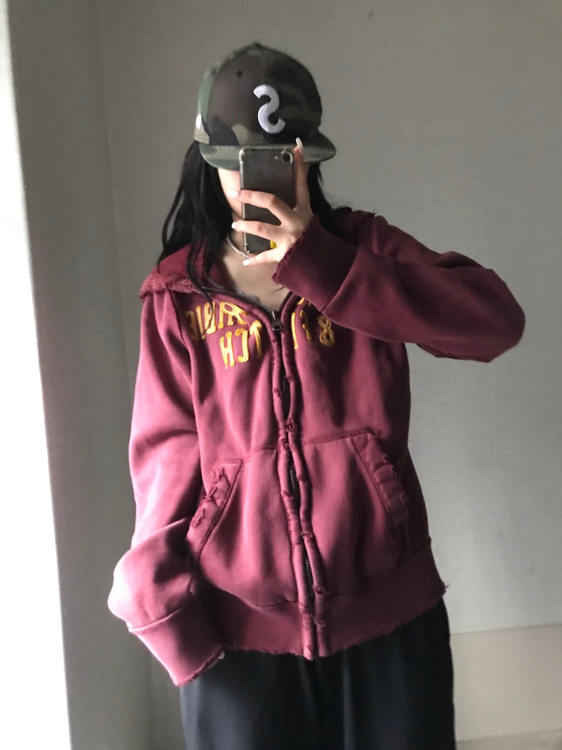 아베크롬비 버건디 후드집업 상품이미지2