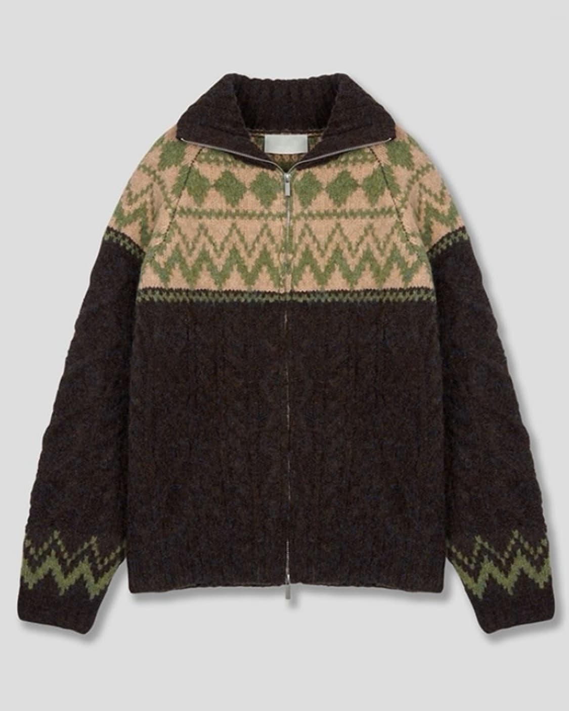 어리틀빗 freddy knit zip-up_브라운 상품이미지1