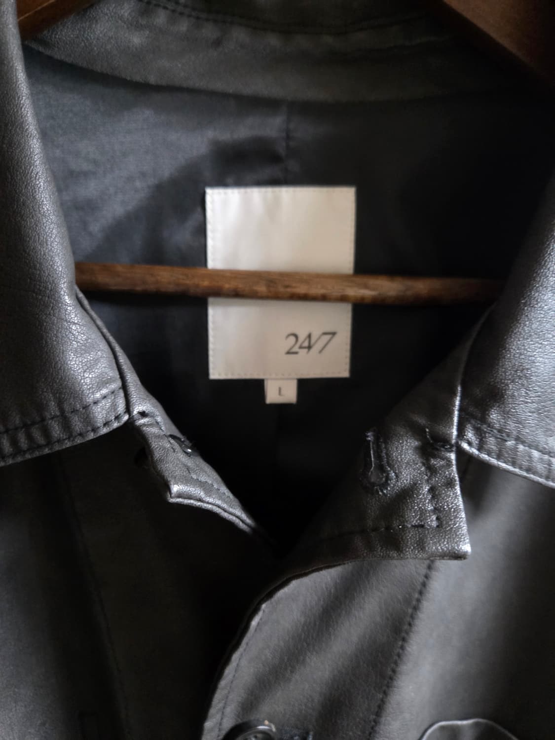 247 레더 프렌치 워크 자켓 블랙 L 상품이미지4