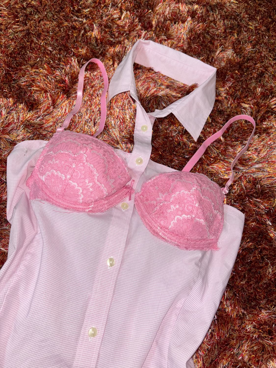pink bunny girl bra halter shirt 상품이미지3