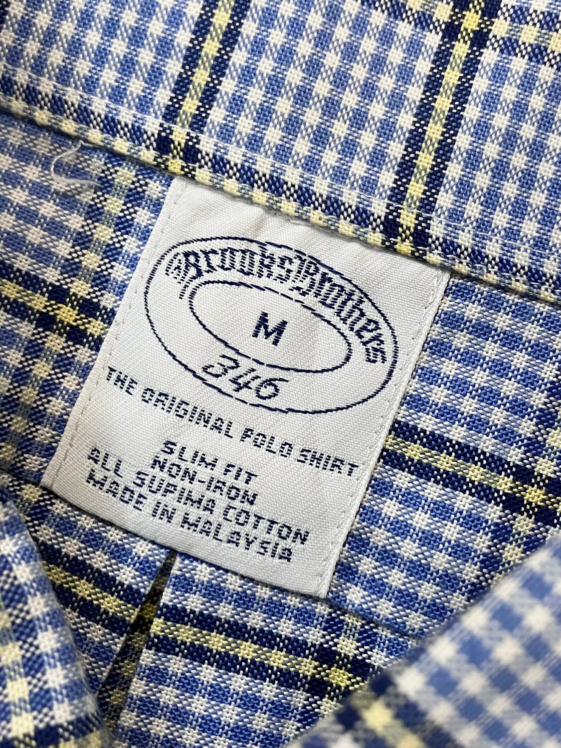 브룩스 브라더스 체크 반팔 셔츠 스카이블루 M  #csz3708 상품이미지4