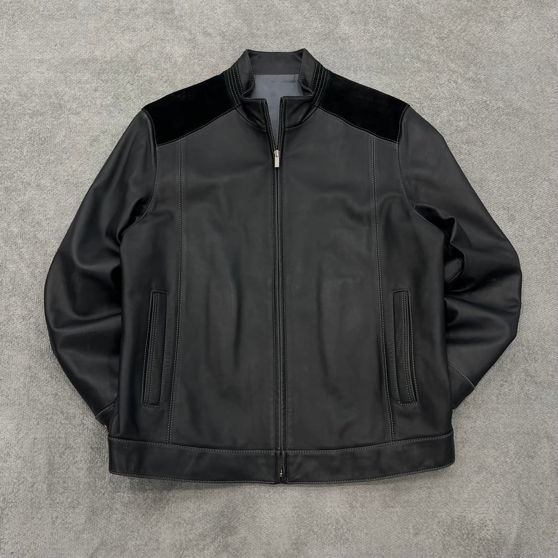 100 윈디클럽 양가죽 집업 스웨이드 레더자켓 상품이미지1