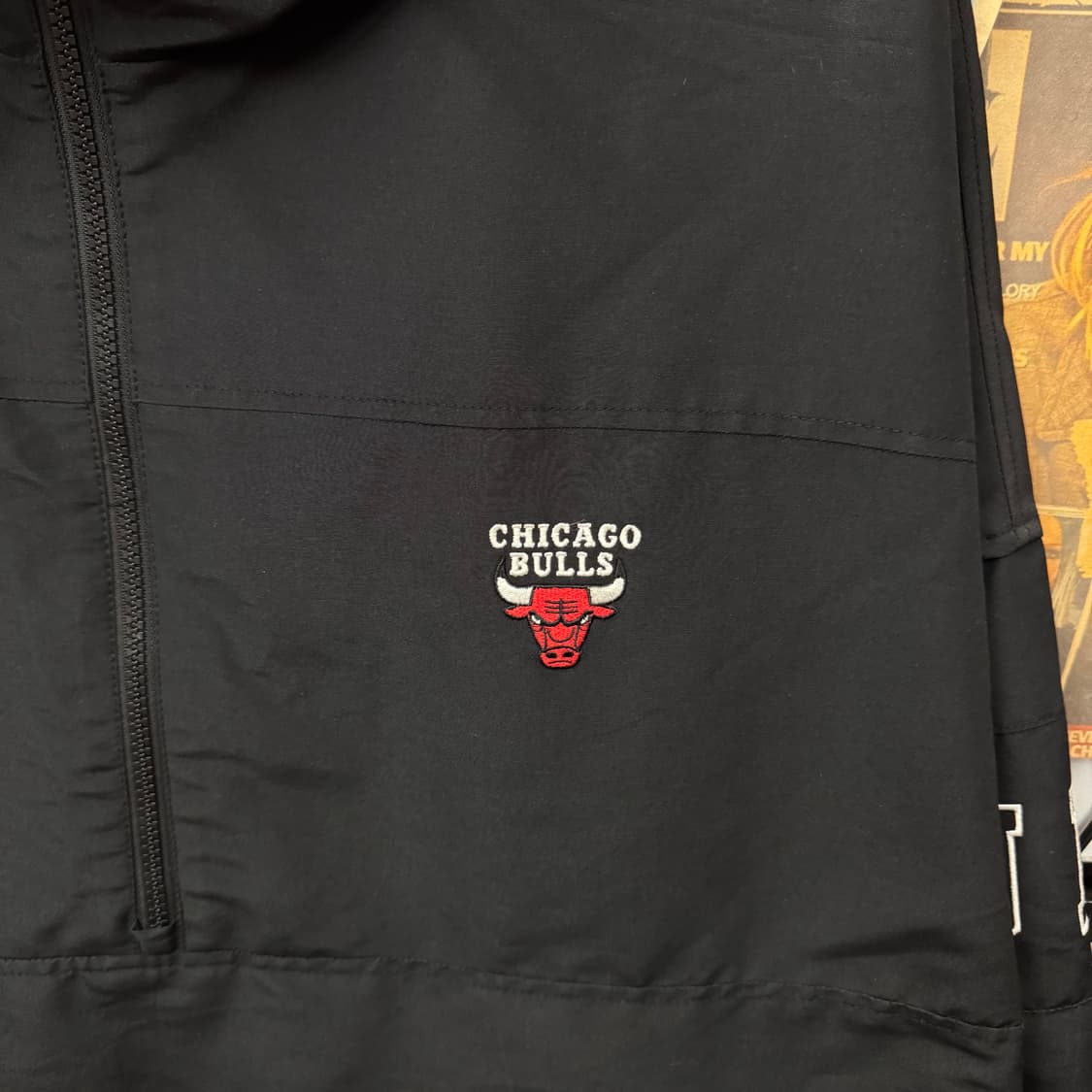 21S/S NBA X 시카고불스 후드 하프집업 후면 프린팅 포인트 블랙 상품이미지5