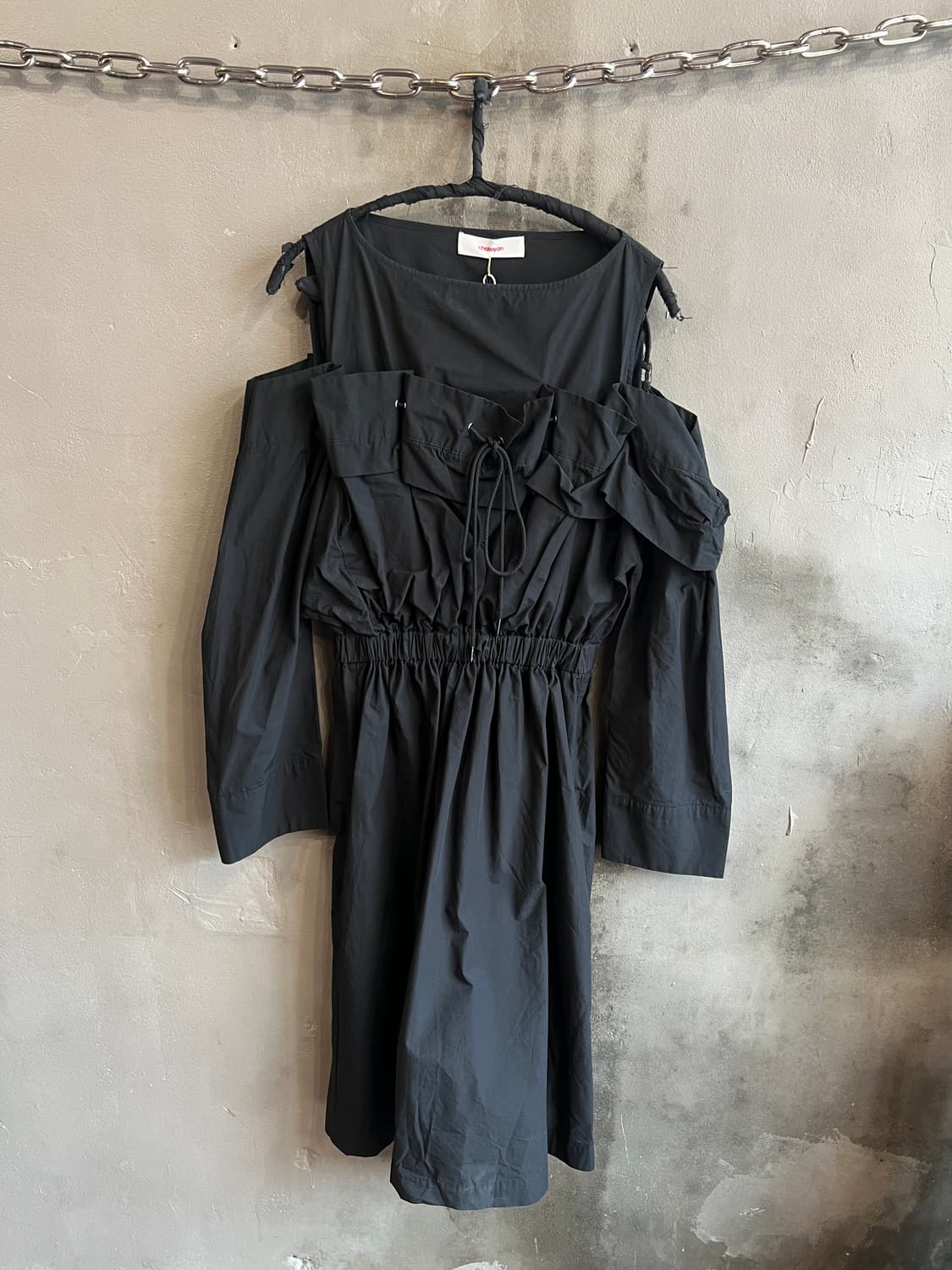 후세인 샬라얀 드로스트링 레이어드 드레스 상품이미지2