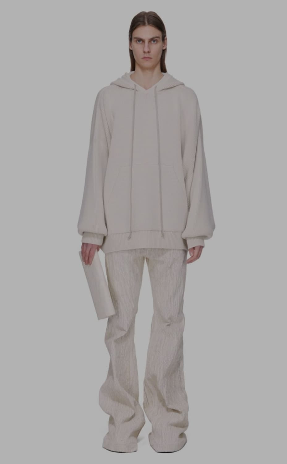 릭오웬스/ FW25 런웨이 HUN 알파카 후드 스웨터 밀크/M 상품이미지3