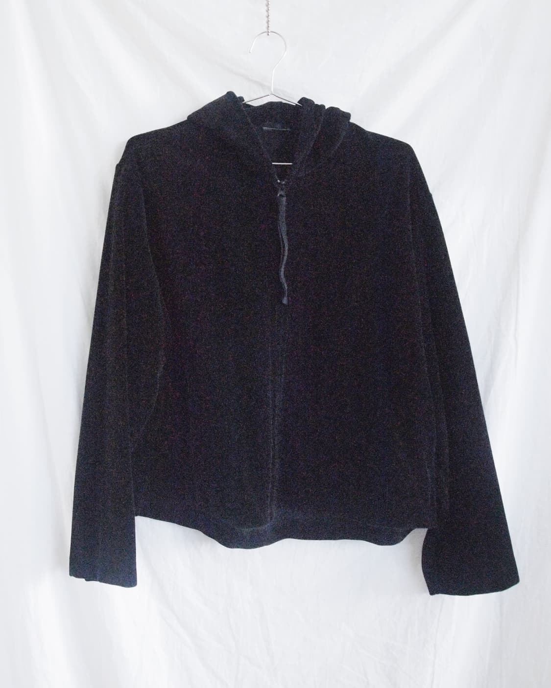 라드뮤지션 벨벳 크롭컷 후드집업 상품이미지6