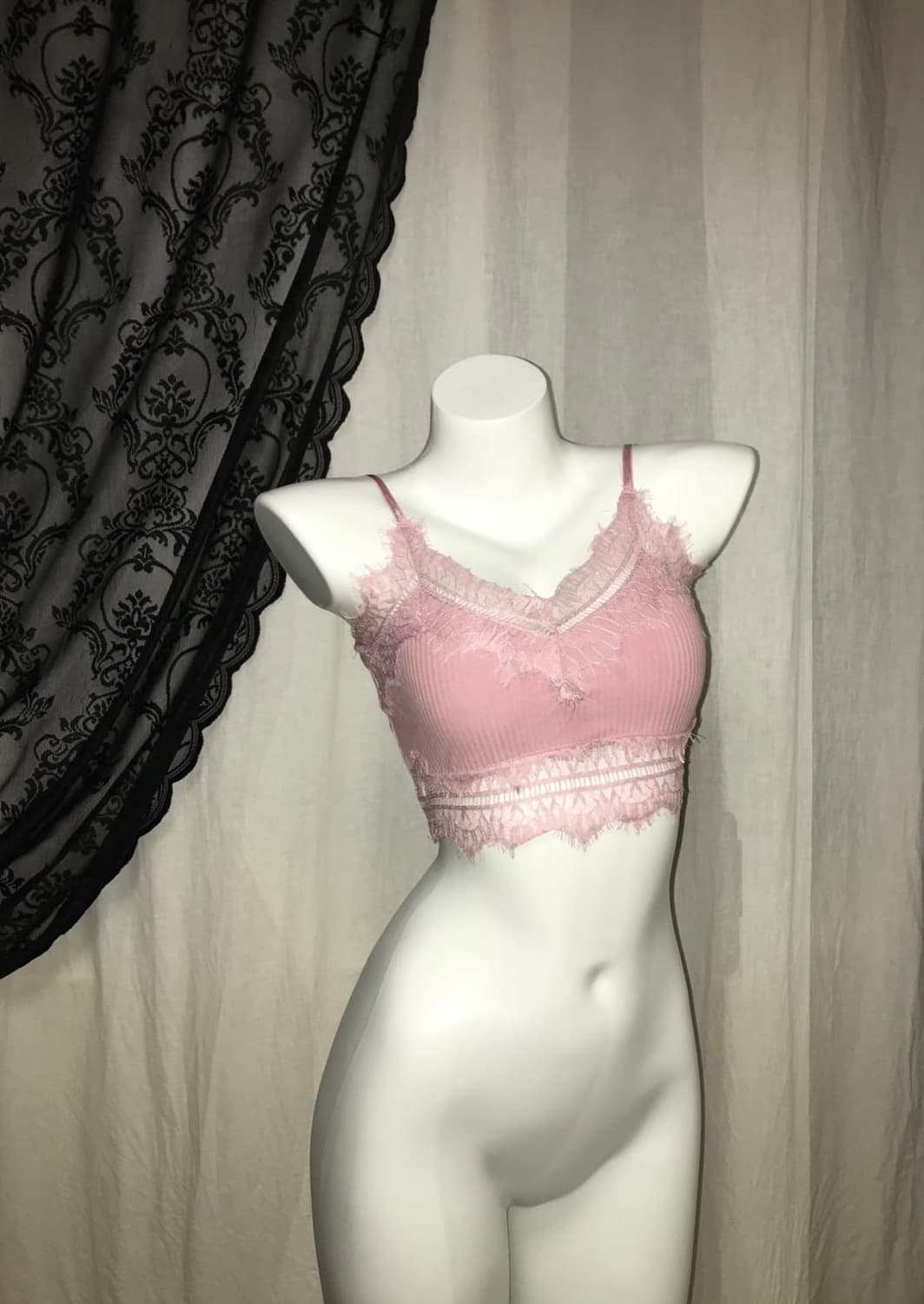 체리퀴리 레이스 브라탑 핑크 쓰리타임즈포어링애즈온갸루베이비메탈클럽 상품이미지2