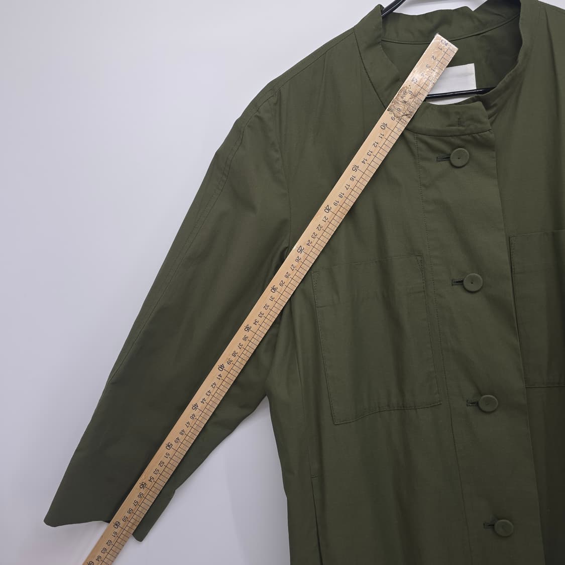 KUHO 카키색 롱 셔츠 코트 상품이미지6