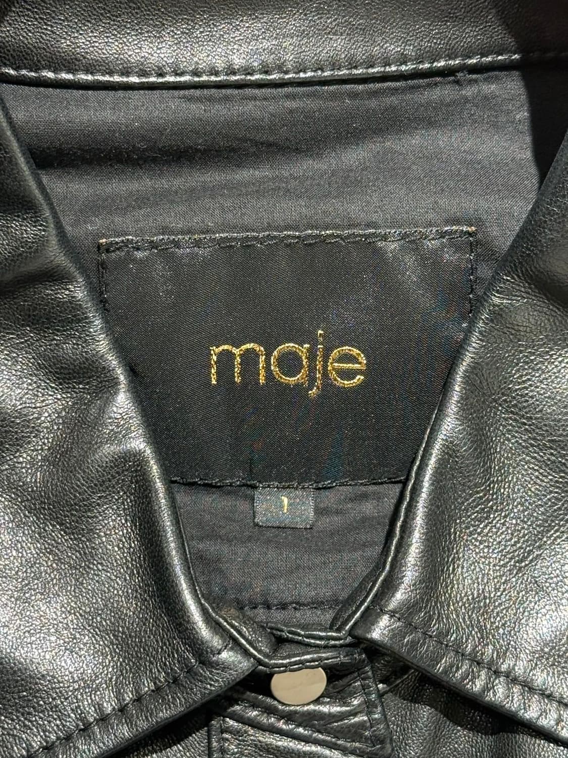 마쥬 블랙 램스킨 레더 셔츠 자켓 상품이미지7