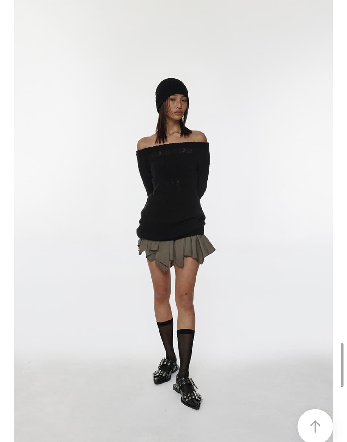 블랙업 오프숄더 니트 원피스 상품이미지4