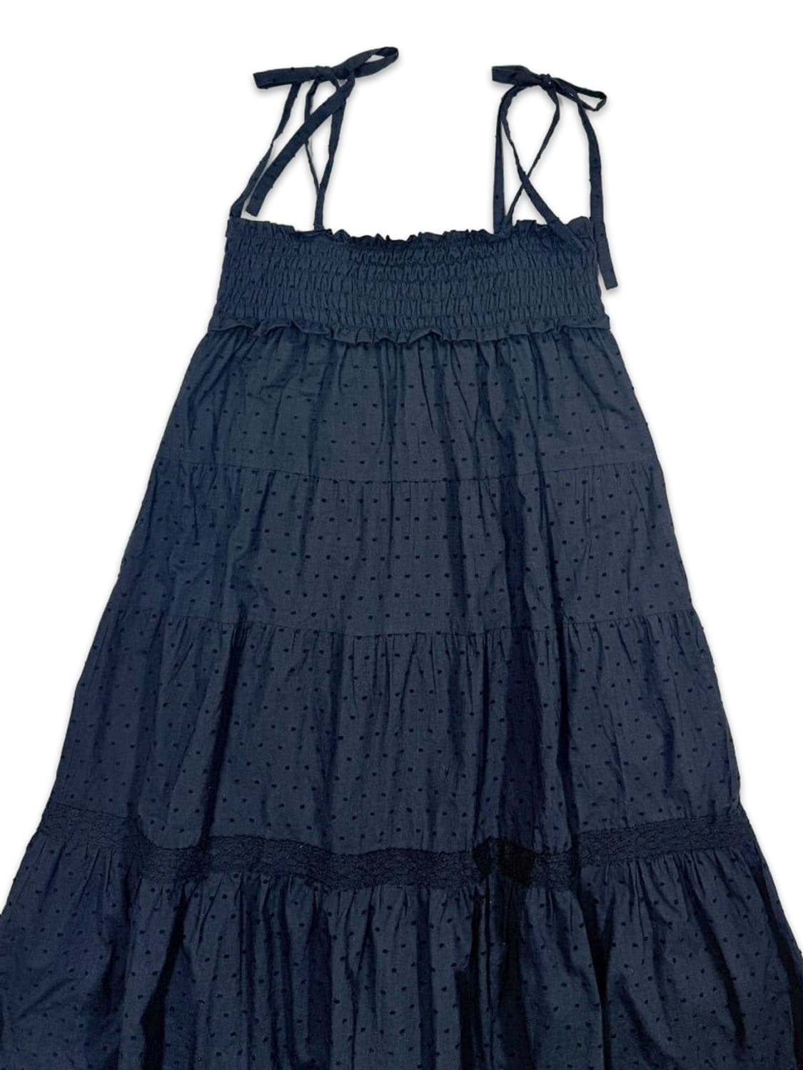 빈티지 네이비 도트 2way 원피스 스커트 상품이미지3