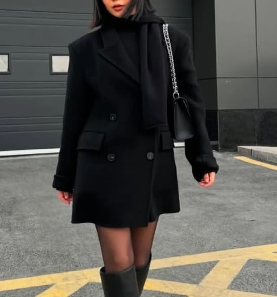 블랙 더블 버튼 자켓 상품이미지1