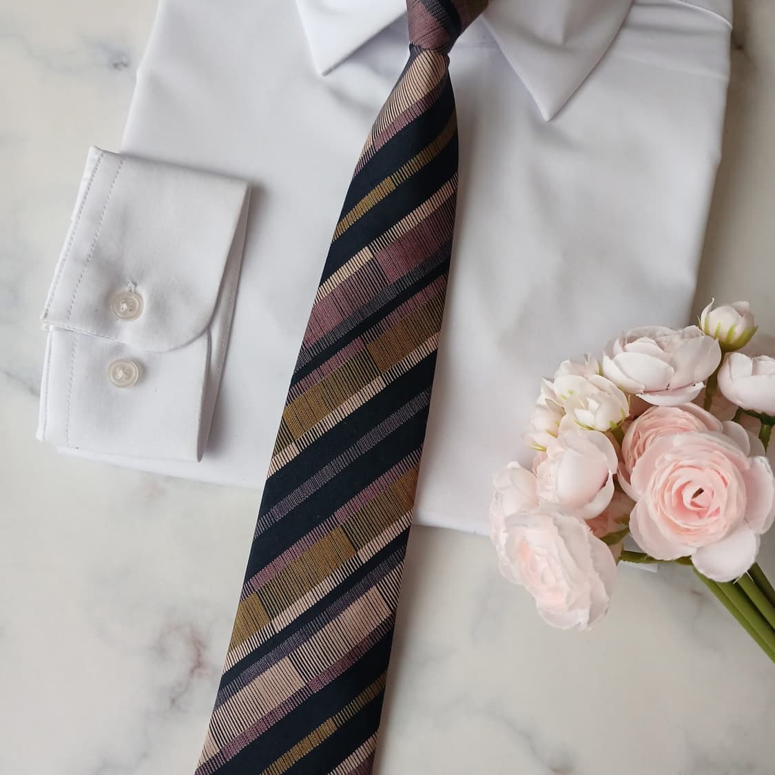 짐톰슨 실크 네이비 스트라이프 넥타이 8.0cm A+~A등급 A19731 상품이미지7