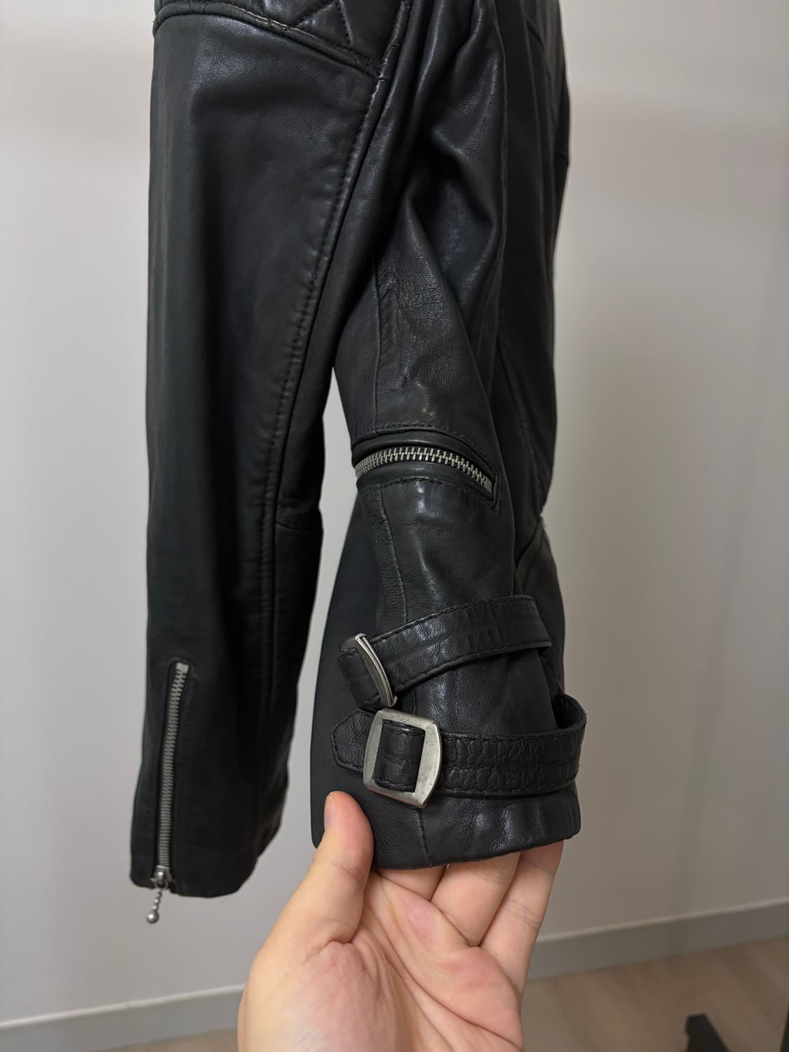 (S) Allsaints 올세인츠 쉽스킨 바이커 라이더 가죽자켓 상품이미지3