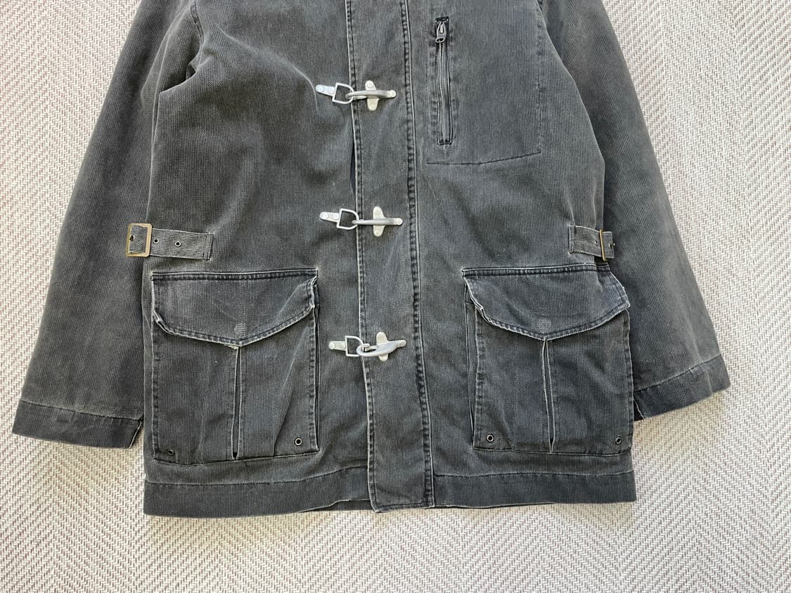 빈티지 파이어맨 실버버클 퍼트리밍 밸티드 자켓 상품이미지2