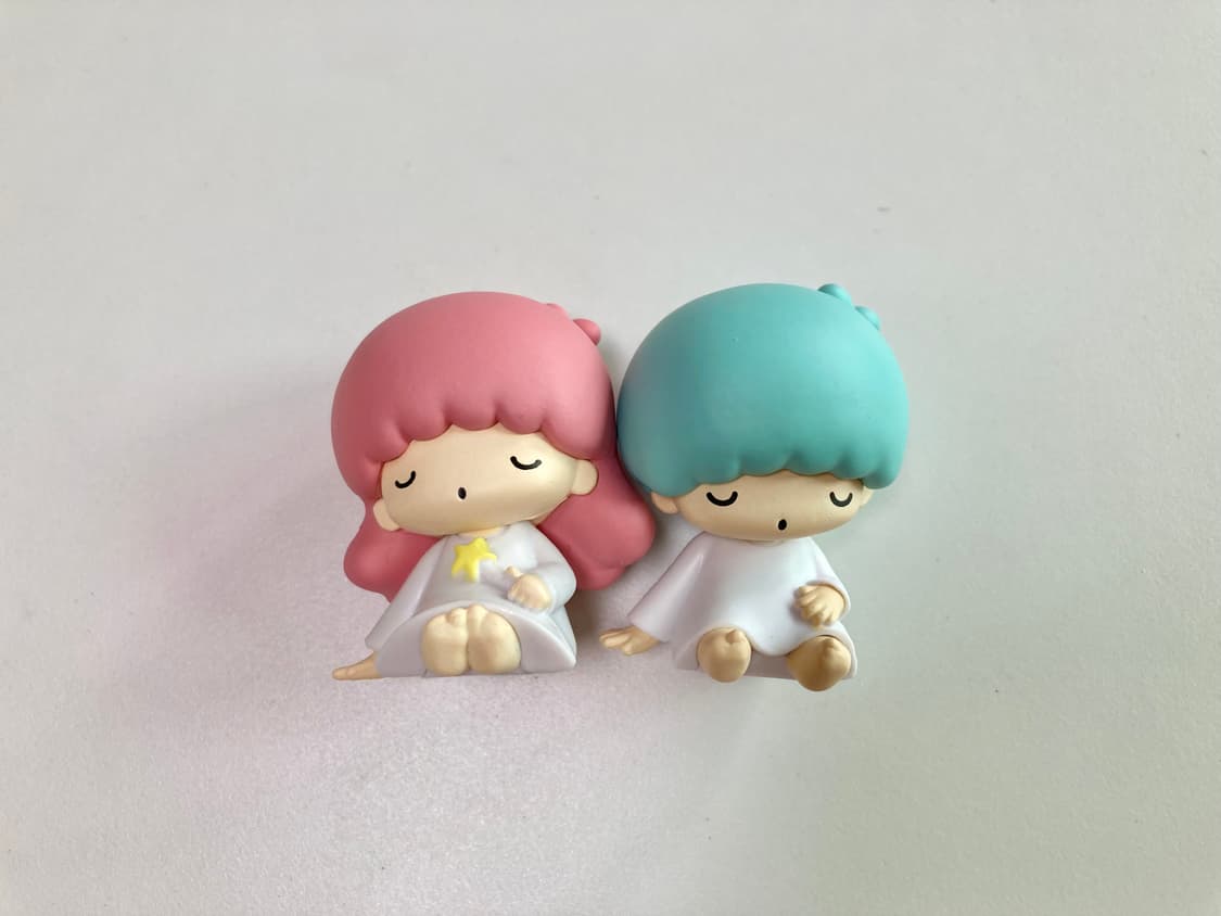 산리오 리틀트윈스타 키키 라라 잠자는 꾸벅 가챠 피규어 상품이미지1