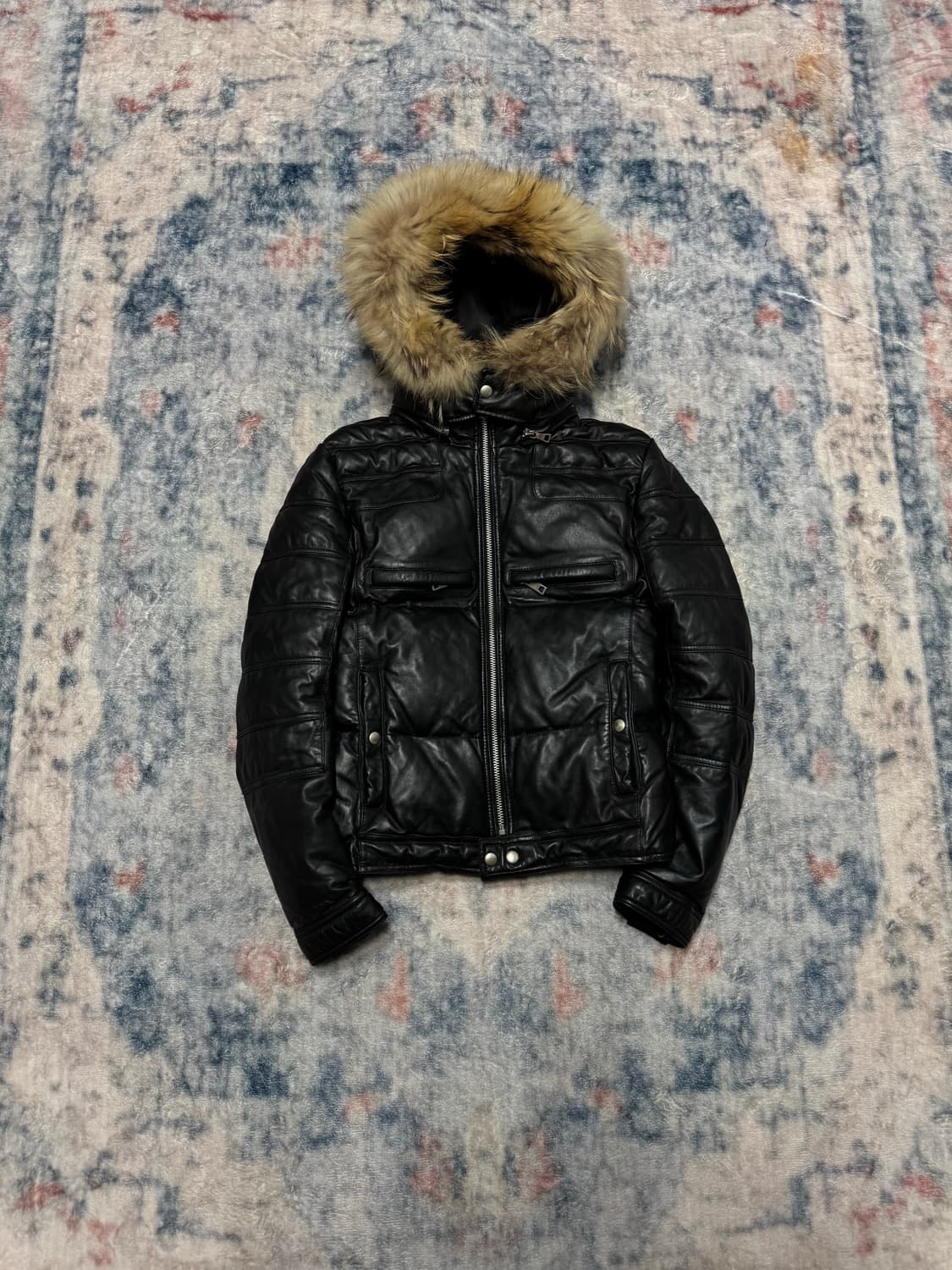 Unknown raccoon fur lamb skin down jacke 상품이미지2