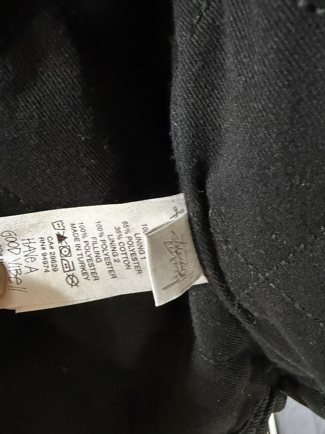 스투시 워시드 캔버스 자켓 블랙 S 상품이미지3