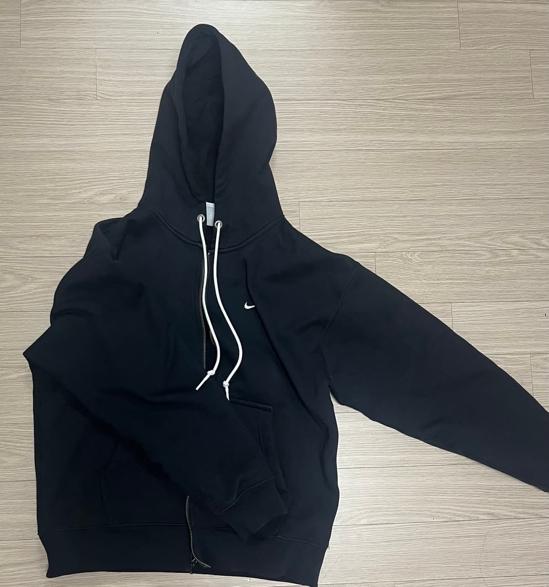 (나이키후드집업)나이키 NRG 솔로 스우시 풀 집업 후드 블랙 - 아시아 상품이미지1