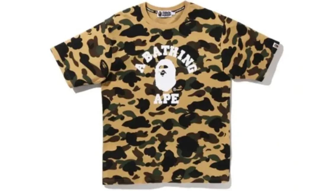 [2xl] 베이프 1st 카모 컬리지 반팔 황계 상품이미지1