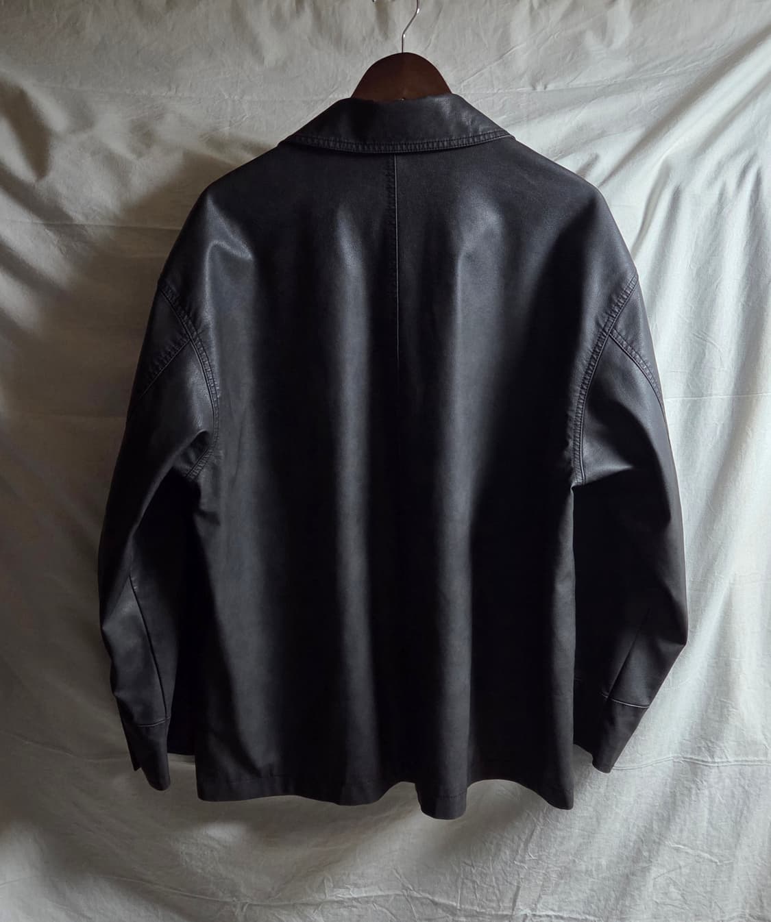 247 레더 프렌치 워크 자켓 블랙 L 상품이미지2