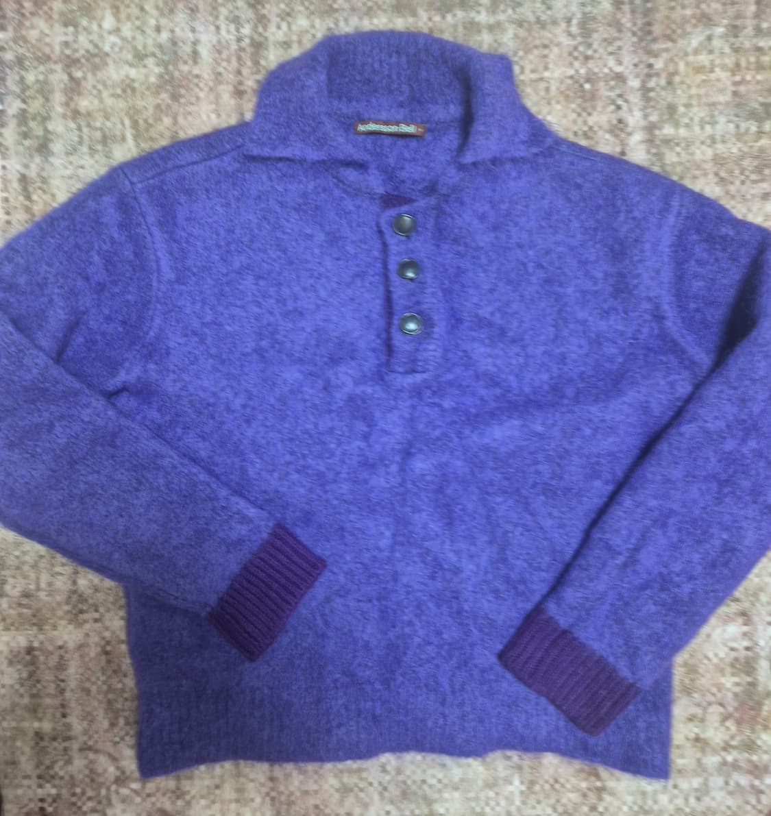 앤더슨벨 채터리스 브러쉬 폴로 스웨터 퍼플 M 상품이미지4