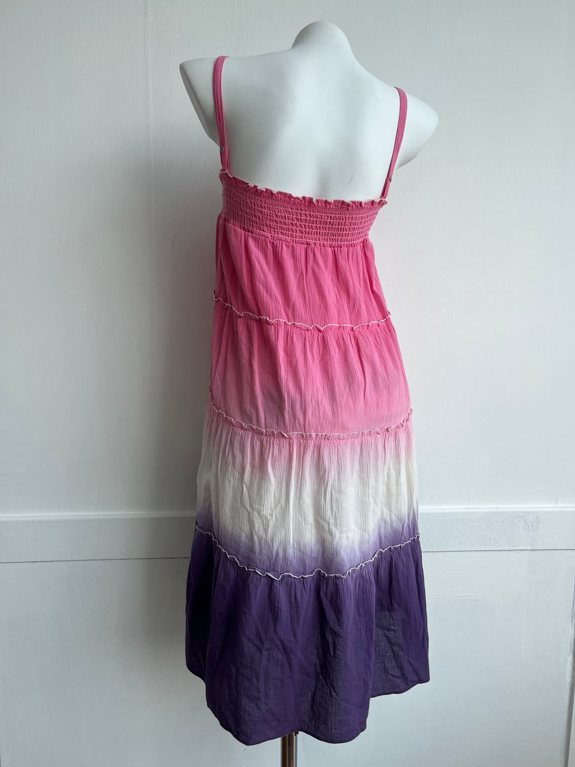 핑크 퍼플 타이다이 티어드 슬립 원피스 상품이미지4