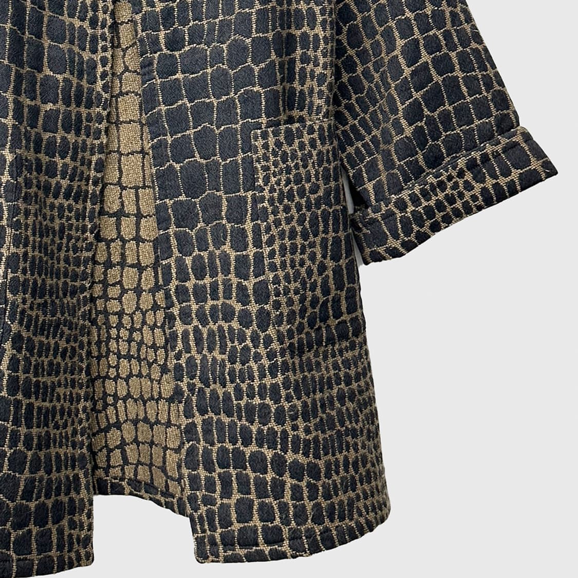 발렌티노 라나 울 100% 엘리게이터 크로커다일 패턴 오픈형 코트 상품이미지3