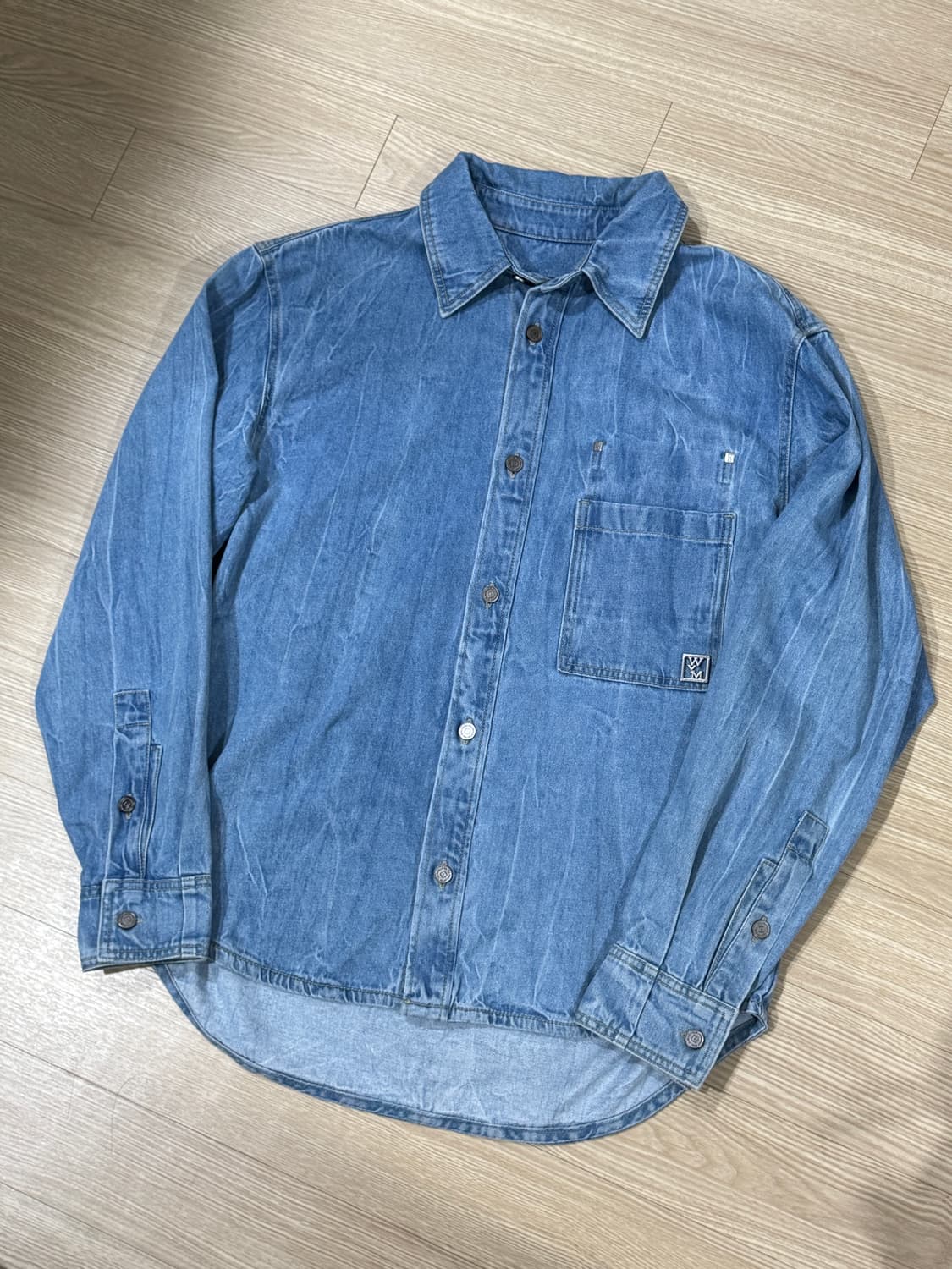 [50] 우영미 22FW 블루 워싱 데님 셔츠 자켓 상품이미지1