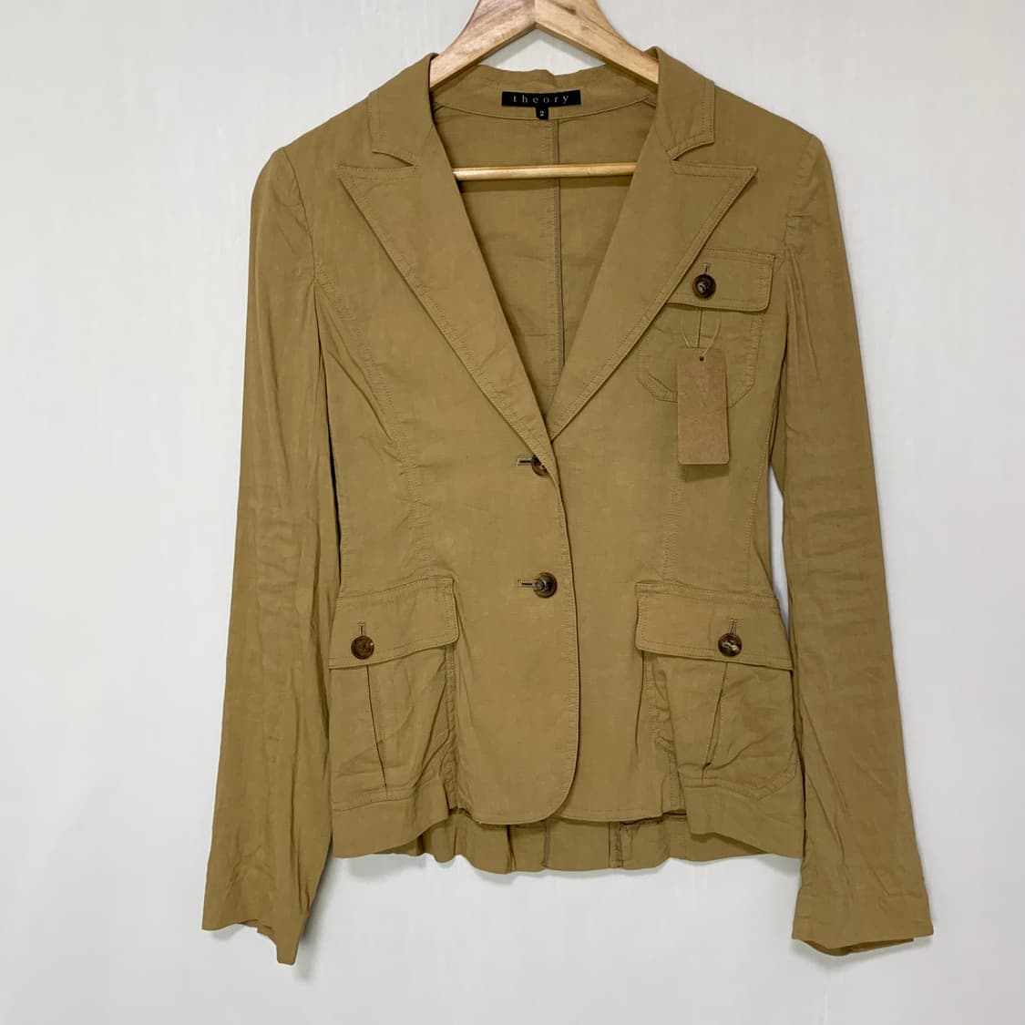 띠어리 슬림 포켓 트렌치 블레이저 린넨 여성 자켓 상품이미지2