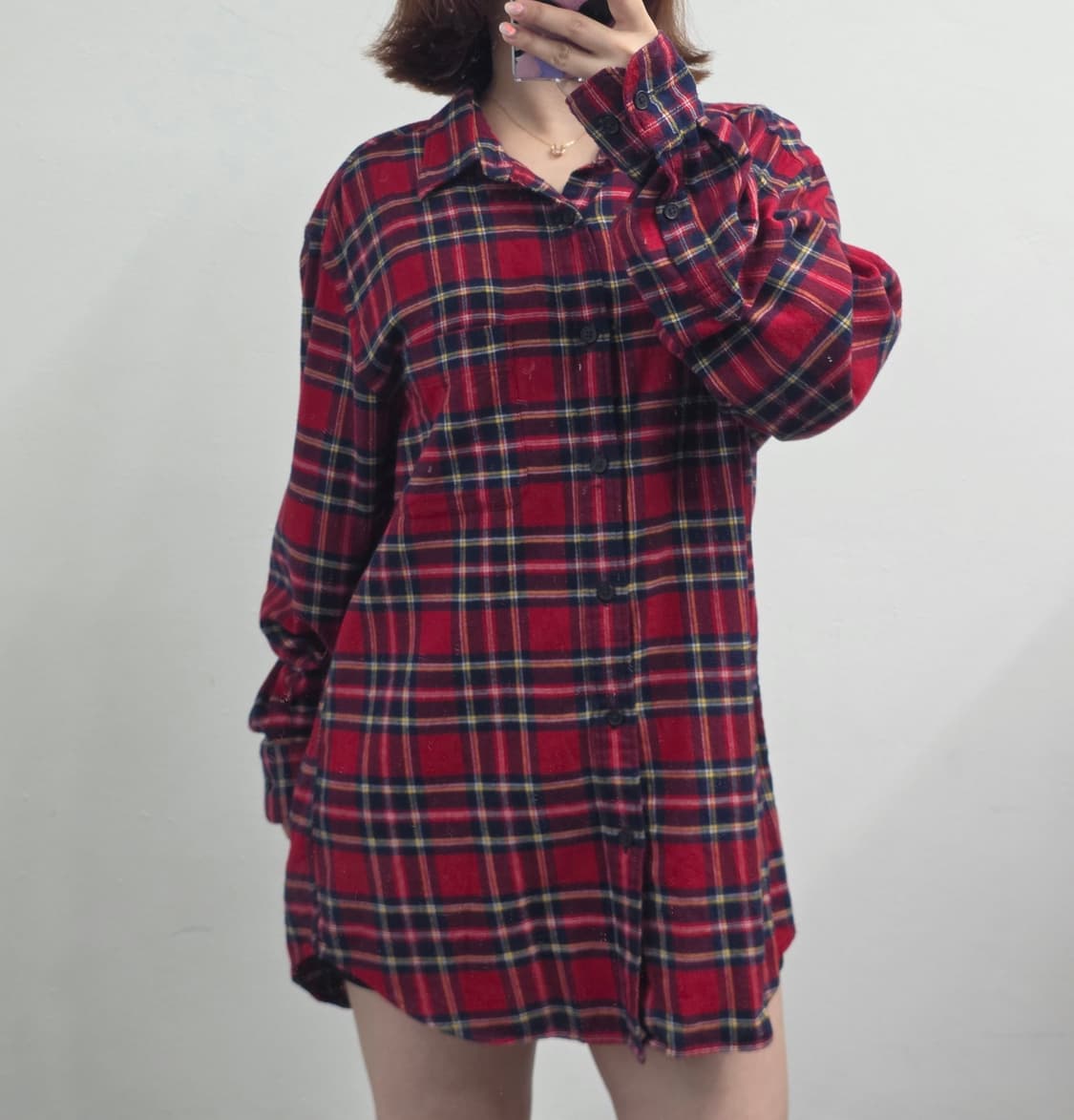 [프립]XL/유니클로 체크셔츠 레드 상품이미지1