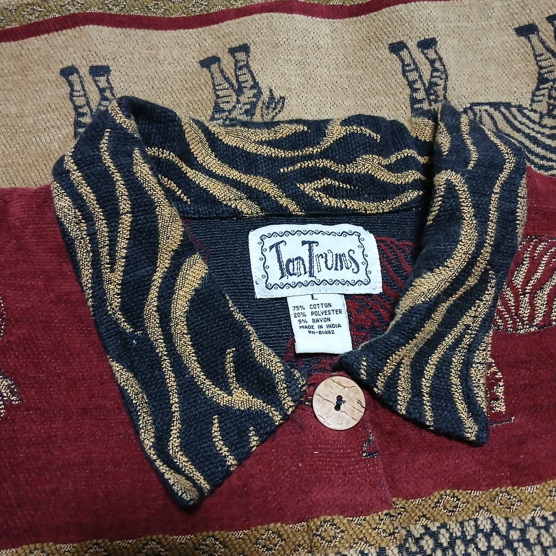 해외판 TANTrums 얼룩말 특이한 원단 짜임의 자켓 빈티지 상품이미지7