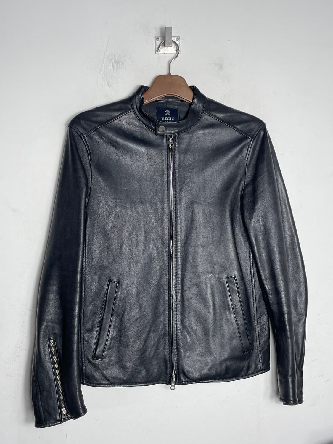 NANO base 나노유니버스 블랙 가죽 라이더 자켓 상품이미지1