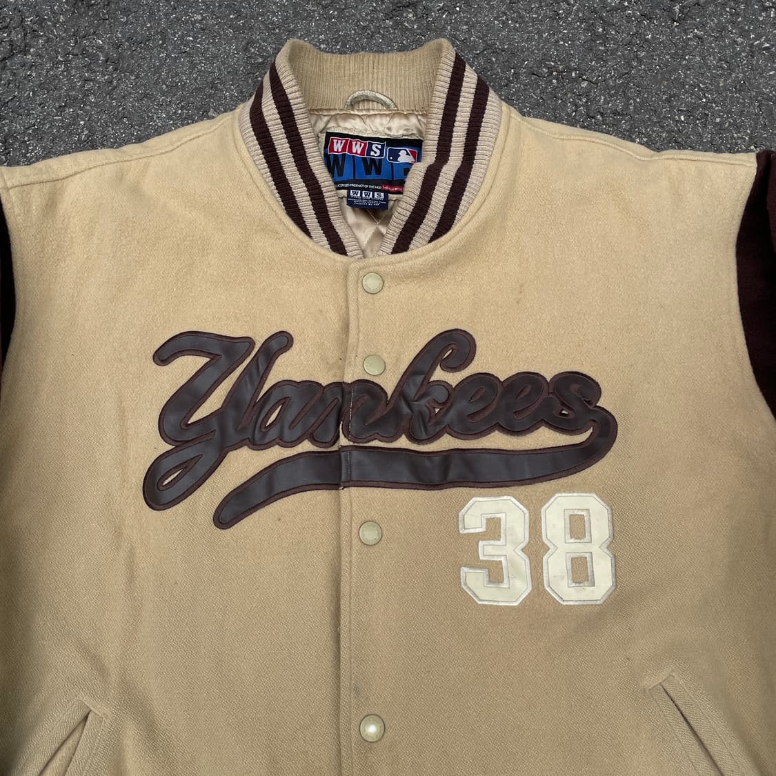 90s WWS MLB 뉴욕 양키즈 베이스볼 울 바시티 누빔 자켓 105 상품이미지2