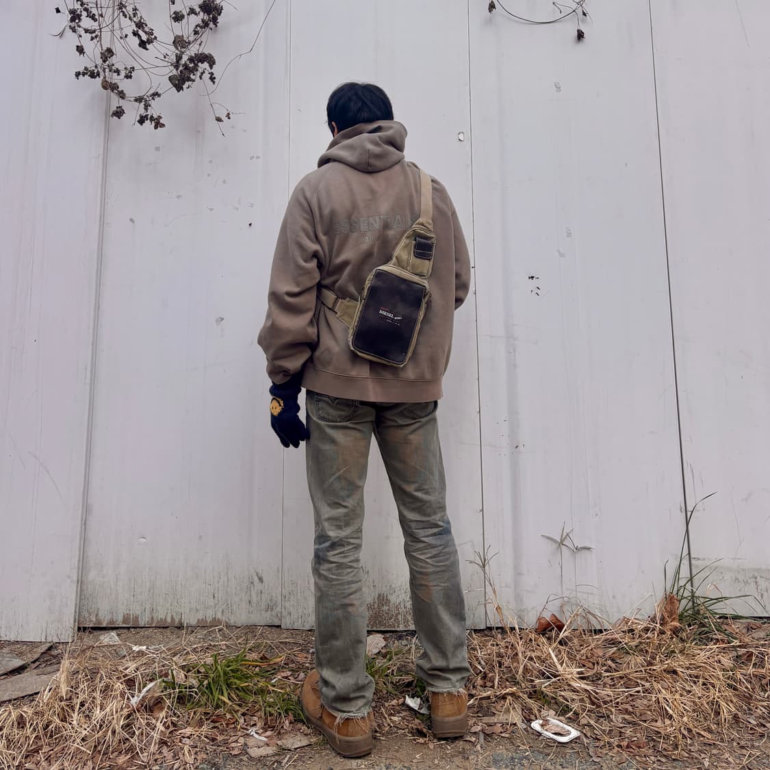 디젤 캔버스 레더 힙색 상품이미지3