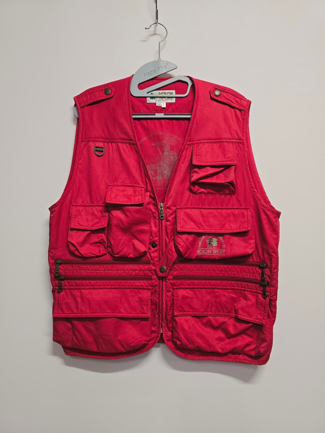 코오롱스포츠 빨간색 등산 올드조끼 상품이미지1