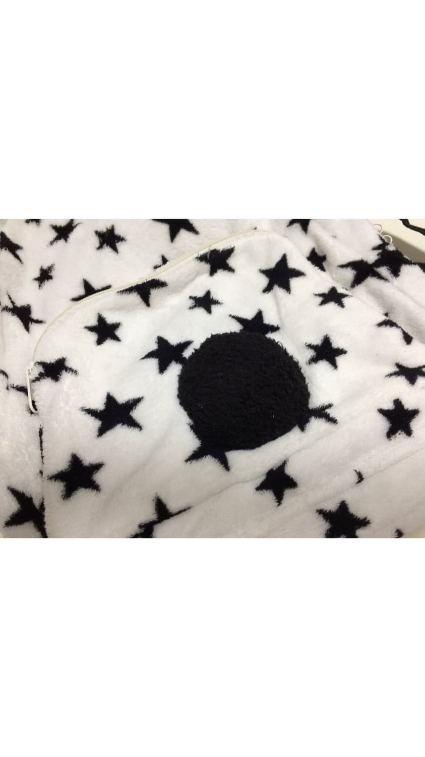 빈티지 화이트 별 무늬 후드 털 백팩 상품이미지5