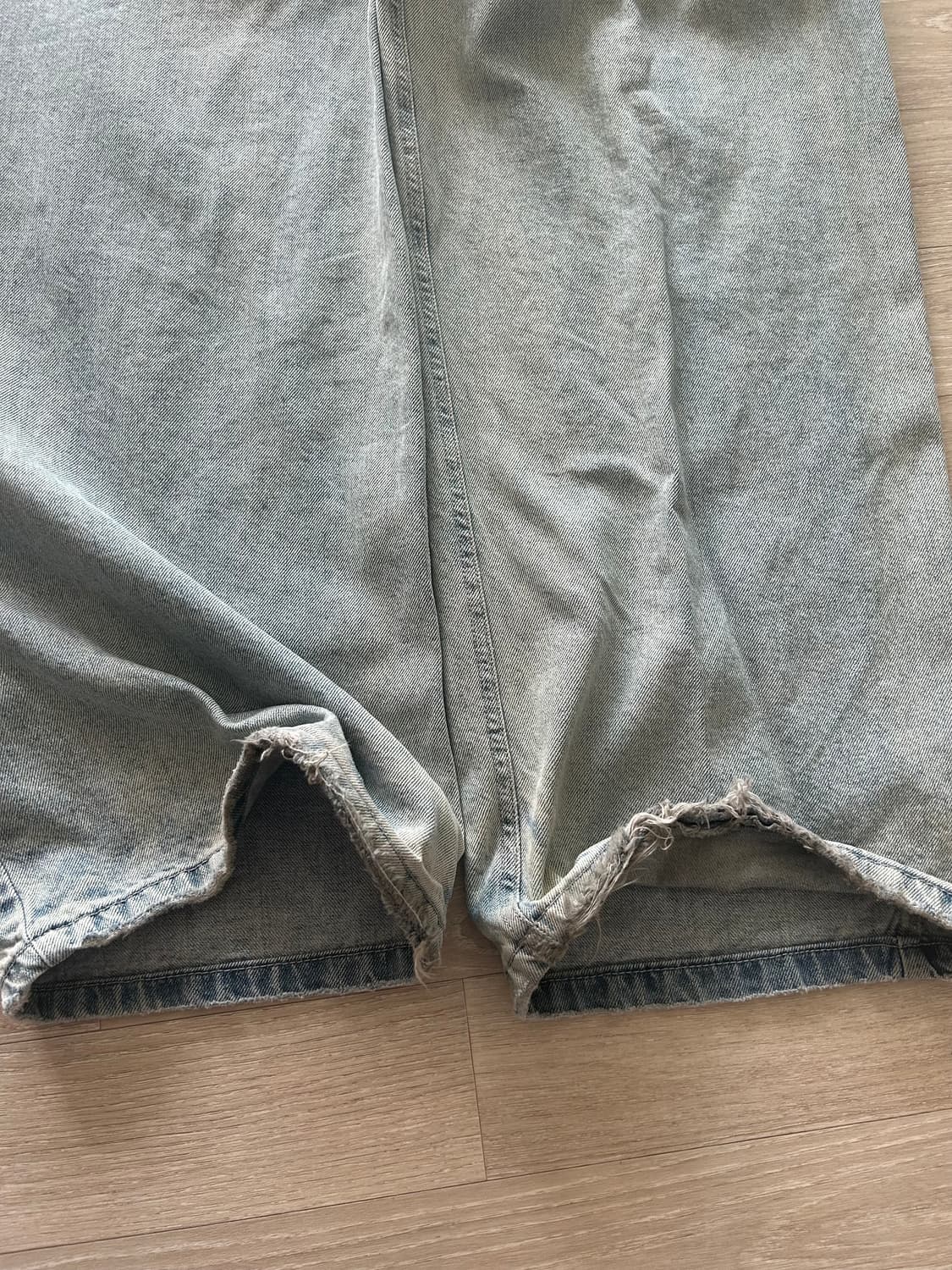 (M) 인사일런스 로우 웨이스트 와이드 데님 팬츠 라이트 블루 상품이미지6