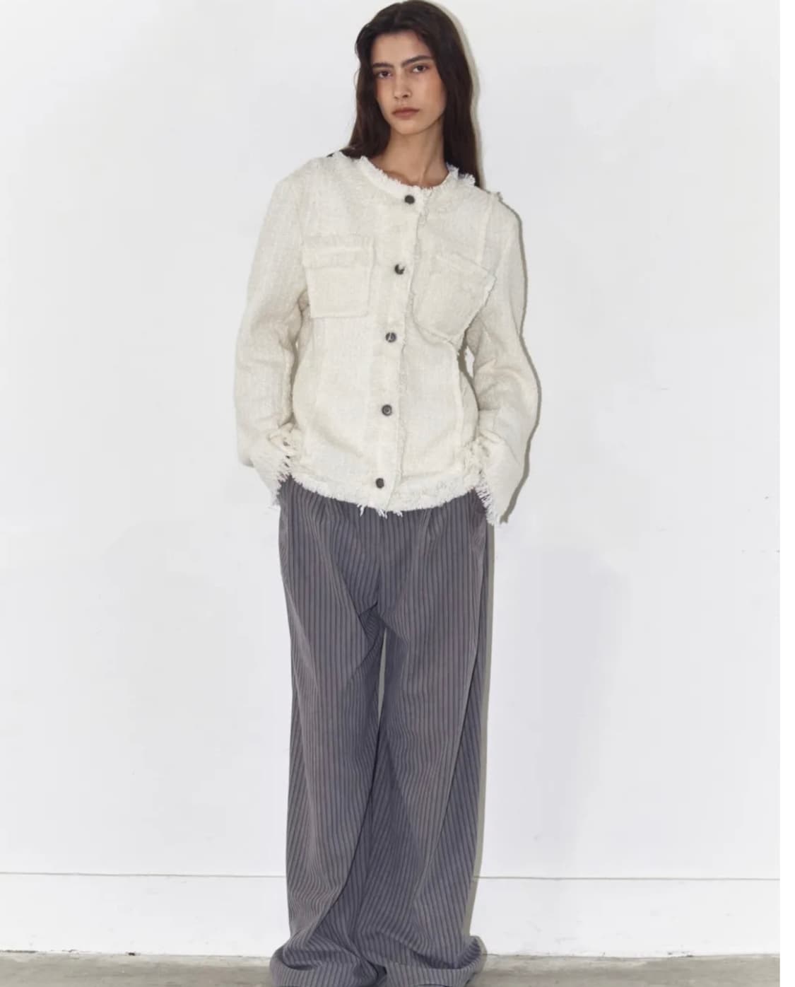 폴리수엠 알파카 니트 집업 자켓 핑크 상품이미지2