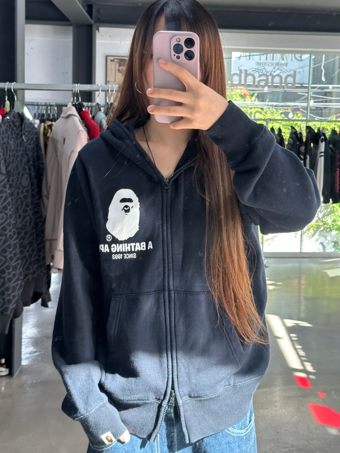 베이프 사루 풀집업 후드 블랙 상품이미지1