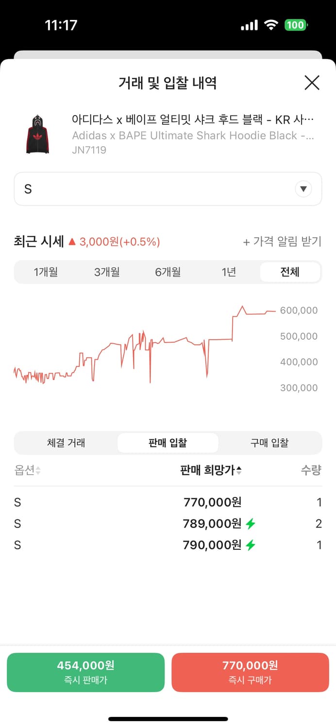 베이프 아디다스 후드집업 상품이미지2
