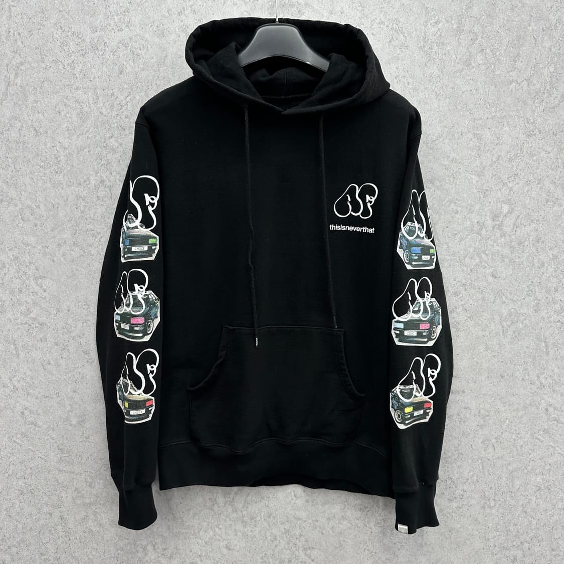 100 디스이즈네버댓 올드카 레터링 남자 루즈핏 후드티 상품이미지1