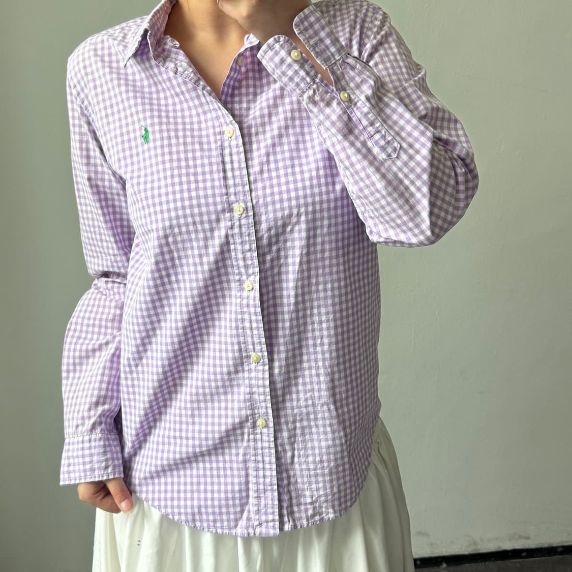 [XL] 폴로 퍼플 체크 셔츠 상품이미지2