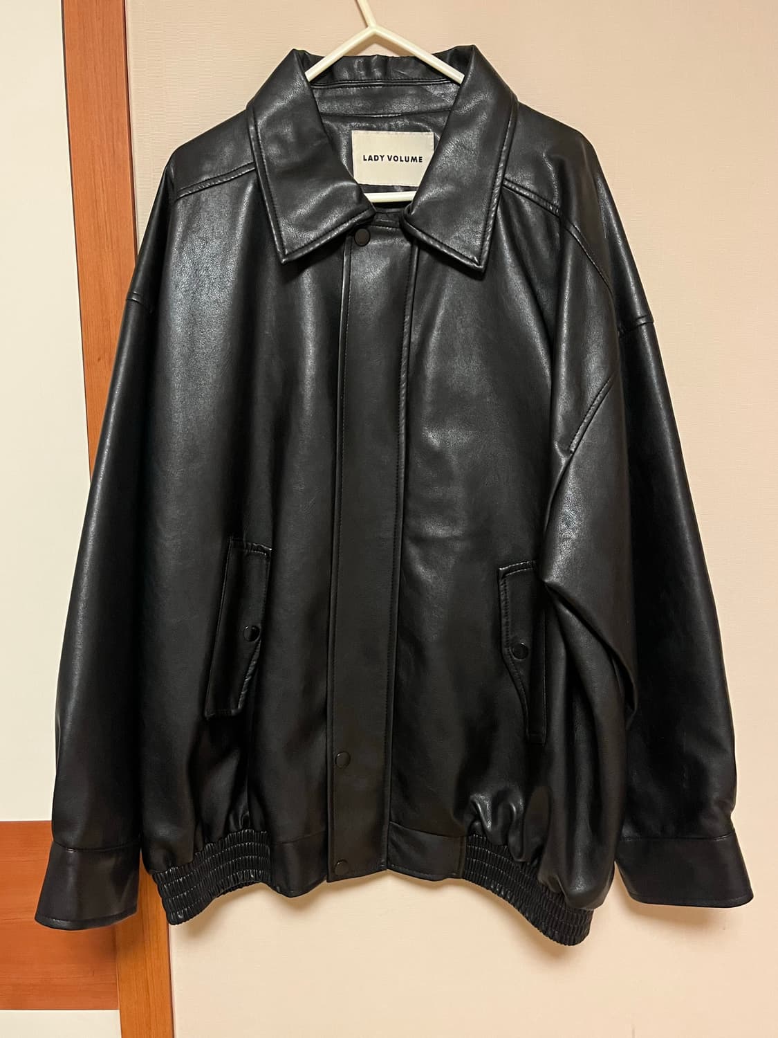 레이디볼륨 465-1 비건 레더 오버핏 자켓 상품이미지3