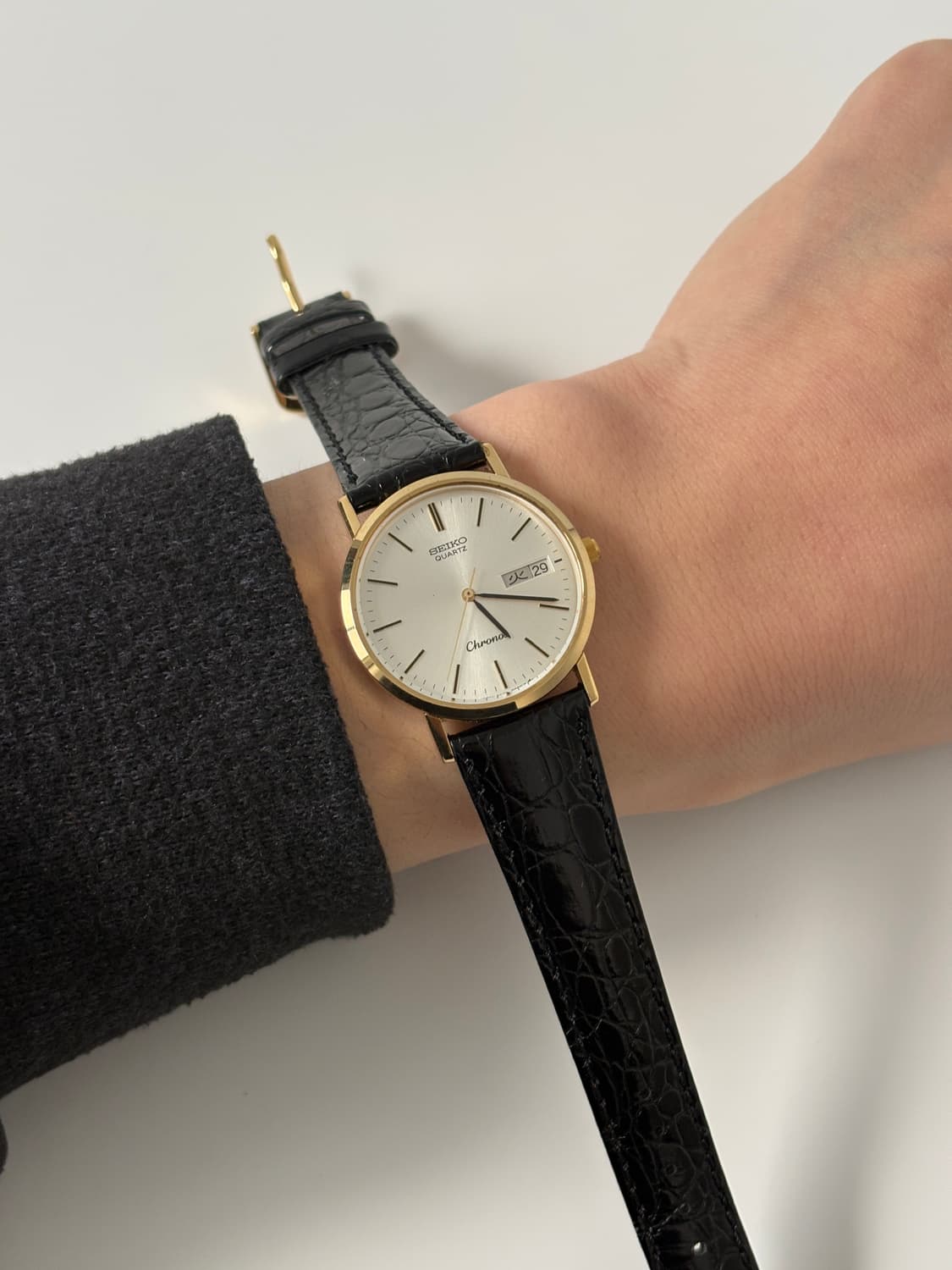 세이코 1980년대 Chronos 골드 쿼츠 남성 상품이미지8