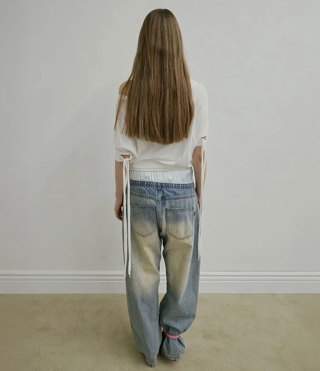 로우라이즈 데님팬츠 라이트블루M 상품이미지2